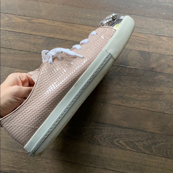 MIU MIU Pink Patent Leather Jewelled Toe Sneaker - Picture 3 of 5